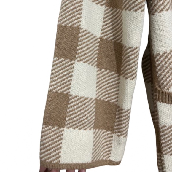 Madewell Brown and Cream Plaid Cardigan - Picture 3 of 6